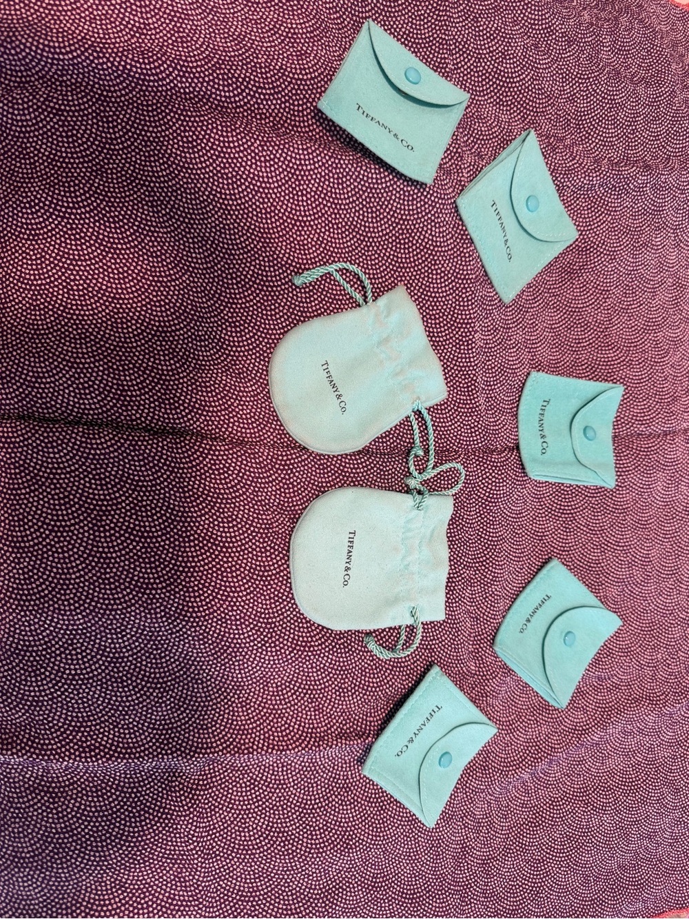 Tiffany & Co. Turquoise Velvet Drawstring Pouches and Squares Set - 7 Total - Picture 2 of 2